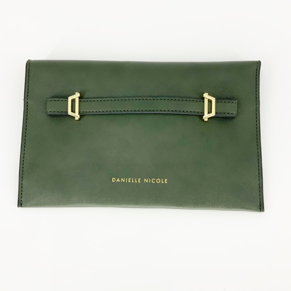 Danielle Nicole Handbags - Danielle Nicole | Green & Gold Envelope Clutch
